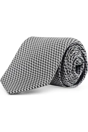 Tom Ford Homme, Accessoires, Noir, Taille: ONE Size Cravates en Soie Noire Microfantasia Passante