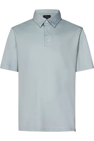 BRIONI Homme, Tops, Bleu, Taille: S Polo Bleu avec Étiquette Logo
