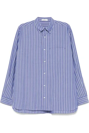 The Row Homme, Chemises, Violet, Taille: L Chemise Indigo Bleue à Boutons