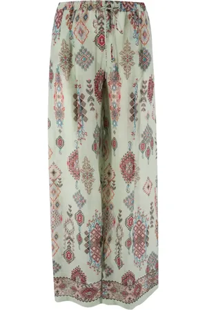 ERMANNO SCERVINO Femme, Pantalons, Multicolore, Taille: 36 FR Pantalon large à jambe droite élastique