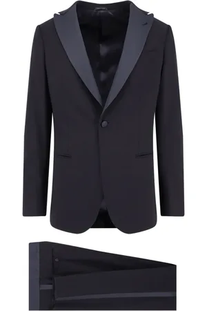 Giorgio Armani Homme, Costumes, Bleu, Taille: M Ensemble Bleu en Satin