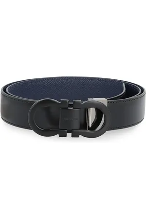 Salvatore Ferragamo Homme, Accessoires, Noir, Taille: 105 CM Ceinture en cuir réversible avec boucle Gancini