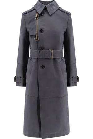 Burberry Femme, Manteaux, Gris, Taille: 36 FR Manteau Gris avec Ceinture