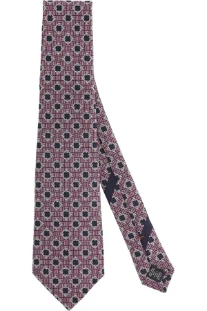 Ermenegildo Zegna Unisex, Accessoires, Rose, Taille: ONE Size Cravate en Soie Jacquard Rose