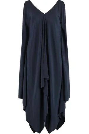 GIANLUCA CAPANNOLO Femme, Robes, Bleu, Taille: 40 FR Robe en soie à volants Ourlet asymétrique