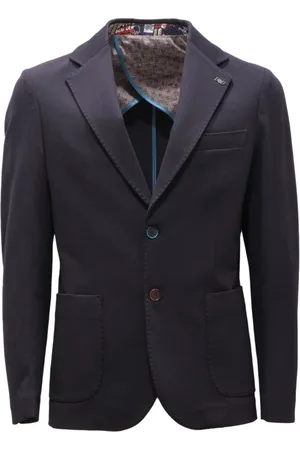 BOB der Bär Homme, Vestes, Bleu, Taille: S Veste en Mélange de Viscose Bleu Marine Fabriquée en Italie