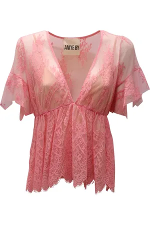 ANIYE BY Femme, Blouses et Chemises, Rose, Taille: 38 FR Haut en Dentelle Fabriqué en Italie