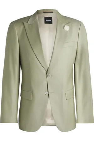 HUGO BOSS Homme, Costumes, Vert, Taille: L Veste Verte à Revers Pointus
