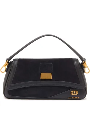 La Carrie Femme, Sacs, Noir, Taille: ONE Size Sac à main en cuir noir avec bandoulière amovible