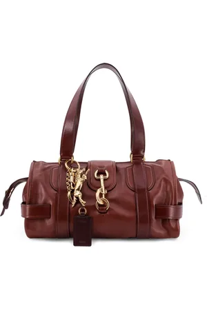 Chloé Femme, Sacs, Brun, Taille: ONE Size Sac en cuir marron avec breloque en métal