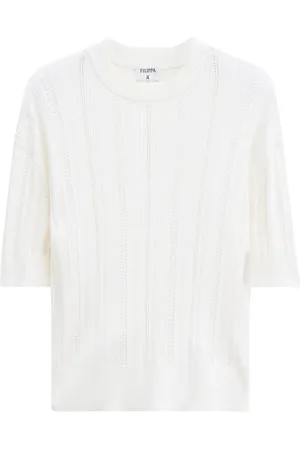 Filippa K Femme, Pulls, Blanc, Taille: 36 FR T-shirt en tricot tressé