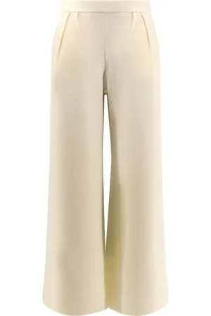 Max Mara Femme, Pantalons, , Taille: 40 FR Pantalon large en laine à taille côtelée