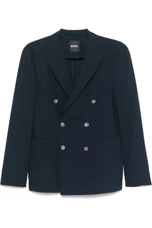 HUGO BOSS Homme, Vestes, Bleu, Taille: L Veste Bleu Marine à Double Boutonnage