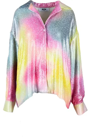 Msgm Femme, Blouses et Chemises, Multicolore, Taille: 36 FR Chemise en polyester à paillettes