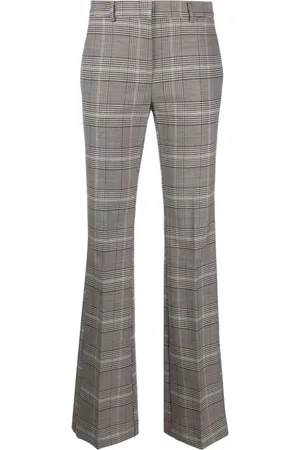 SEMICOUTURE Femme, Pantalons, Brun, Taille: 42 FR Pantalon à Carreaux Marron Taille Haute