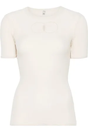 Baserange Femme, Tops, , Taille: 38 FR Crew Neck Cut-Out T-shirt