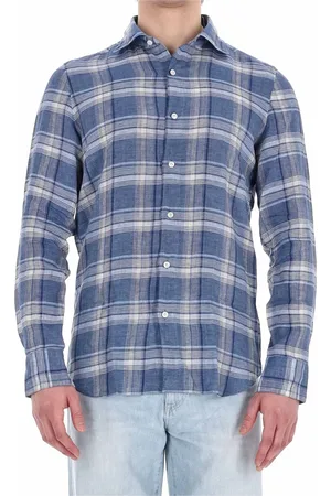 Finamore Homme, Chemises, Multicolore, Taille: M Chemise sur mesure en lin madras
