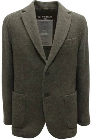 Circolo Homme, Vestes, Vert, Taille: XL Veste Laine/Cachemire Vert Vert Foncé