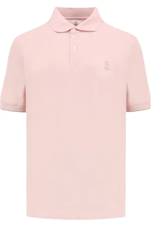 Brunello Cucinelli Homme, Tops, Rose, Taille: S T-shirts et Polos roses avec broderie emblématique