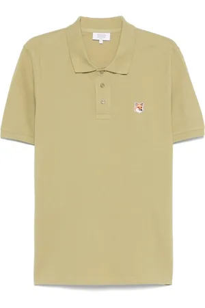 Maison Kitsuné Homme, Tops, Vert, Taille: 2XL Pull Avocat Vert à Manches Courtes et Poignets Côtelés