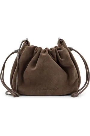 Brunello Cucinelli Femme, Sacs, Brun, Taille: ONE Size Sacs marron avec fermeture à cordon en cuir