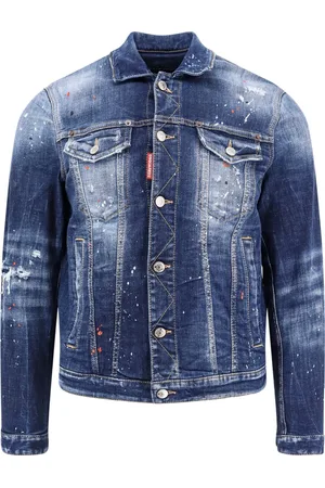 Dsquared2 Homme, Vestes, Bleu, Taille: S Vestes Bleues avec Boutons Logo en Métal