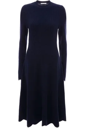 J.W.Anderson Femme, Robes, Bleu, Taille: 40 FR Robe Bleue en Laine à Manches Longues