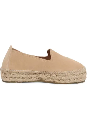 MANEBI Femme, Chaussures, , Taille: 37 EU Suede Loafer Espadrilles Champagne