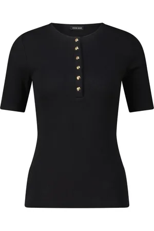 ANINE BING Femme, Tops, Noir, Taille: 38 FR T-shirt élégant à boutons