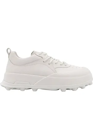 Jil Sander Homme, Chaussures, Blanc, Taille: 42 EU Baskets Blanches avec Logo en Relief