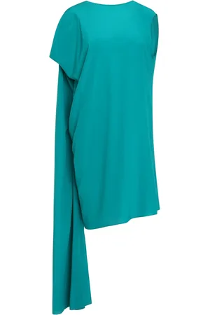 GIANLUCA CAPANNOLO Femme, Robes, Vert, Taille: 38 FR Mini Robe en Soie avec Manches Chauve-souris