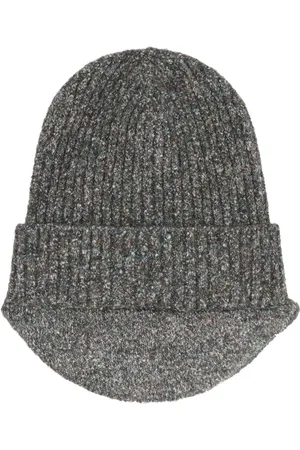 RANRA Homme, Accessoires, Gris, Taille: ONE Size Bonnet tricot côtelé
