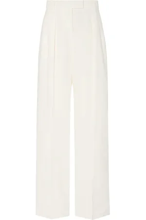The Row Femme, Pantalons, Blanc, Taille: 38 FR Pantalon en lin blanc à taille haute