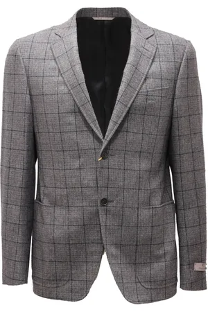 CANALI Homme, Vestes, Gris, Taille: M Veste en Laine/Cachemire Gris/Bleu