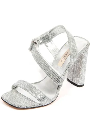 Casadei Femme, Chaussures, Gris, Taille: 36 EU Sandale Argent Velcro Fata Modèle