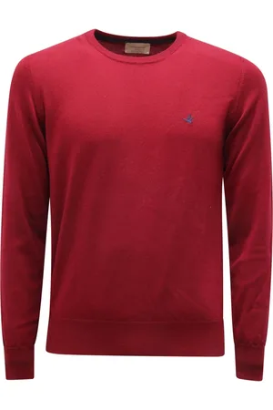 BROOKSFIELD Homme, Pulls, Rouge, Taille: 2XL Pull en Laine Bourgogne Made in Italy
