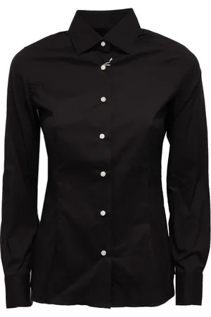 BARBA Femme, Blouses et Chemises, Noir, Taille: 38 FR Chemise en coton fabriquée en Italie
