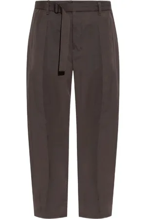 LEMAIRE Femme, Pantalons, Brun, Taille: 36 FR Pantalon Marron avec Ceinture et Plis