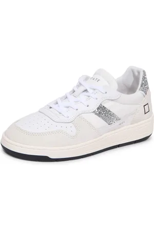 D.A.T.E. Femme, Chaussures, Blanc, Taille: 37 EU Blanc Glitter Court 2.0 Nylon Chaussures