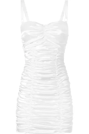 Dolce & Gabbana Femme, Robes, Blanc, Taille: 38 FR Robe Courte Blanche avec Encolure en Coeur