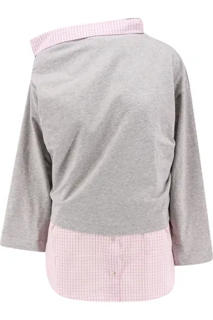 DRIES VAN NOTEN Femme, Sweatshirts et sweats à capuche, Gris, Taille: 38 FR Pull Gris à Carreaux