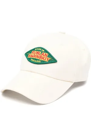 Ruslan Baginskiy Femme, Accessoires, Blanc, Taille: ONE Size Ecru Sangle Réglable Visière Courbée Casquette