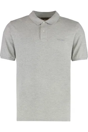 Woolrich Homme, Tops, Gris, Taille: L Polo en Coton avec Bords Côtelés