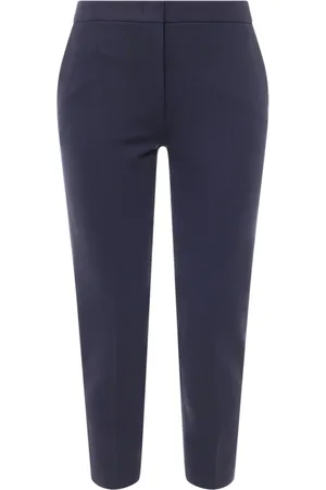 Max Mara Femme, Pantalons, Bleu, Taille: 38 FR Pantalon Bleu Jambe Droite Taille Élastique