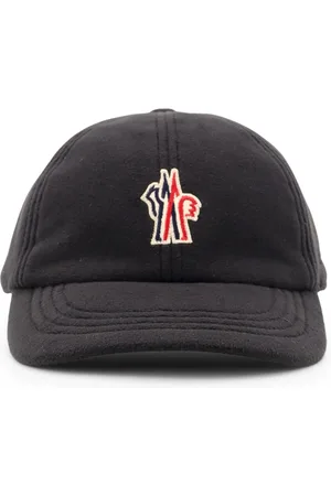 Moncler Homme, Accessoires, Noir, Taille: M Chapeaux noirs brodés fabriqués en Italie