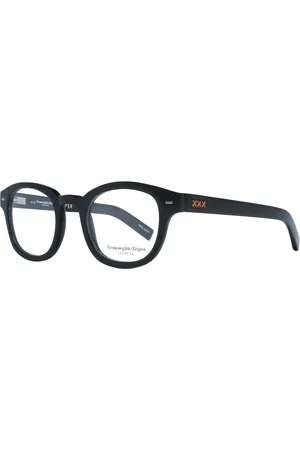Ermenegildo Zegna Homme, Accessoires, Noir, Taille: ONE Size Montures optiques rondes en corne noire