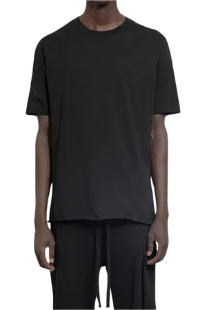 THOM KROM Homme, Tops, Noir, Taille: M T-shirt en coton noir avec ourlets bruts