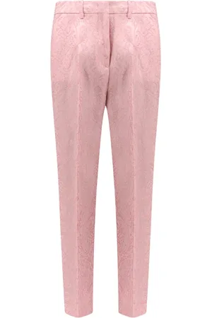 Etro Femme, Pantalons, Rose, Taille: 40 FR Pantalon rose en soie fermeture à crochet en métal
