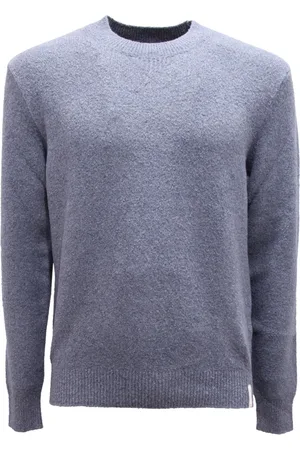 BROOKSFIELD Homme, Pulls, Bleu, Taille: L Pull en Mélange de Coton Lourd, Fabriqué en Italie