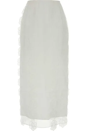 Cecilie Bahnsen Femme, Jupes, Blanc, Taille: 36 FR Jupe Crayon en Dentelle Blanche